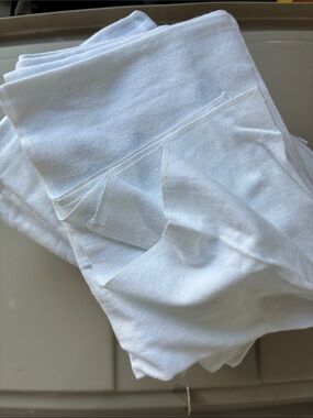 Handmade White Cotton Flannel Diapers - Set of 10 flat 28”x28” NEW